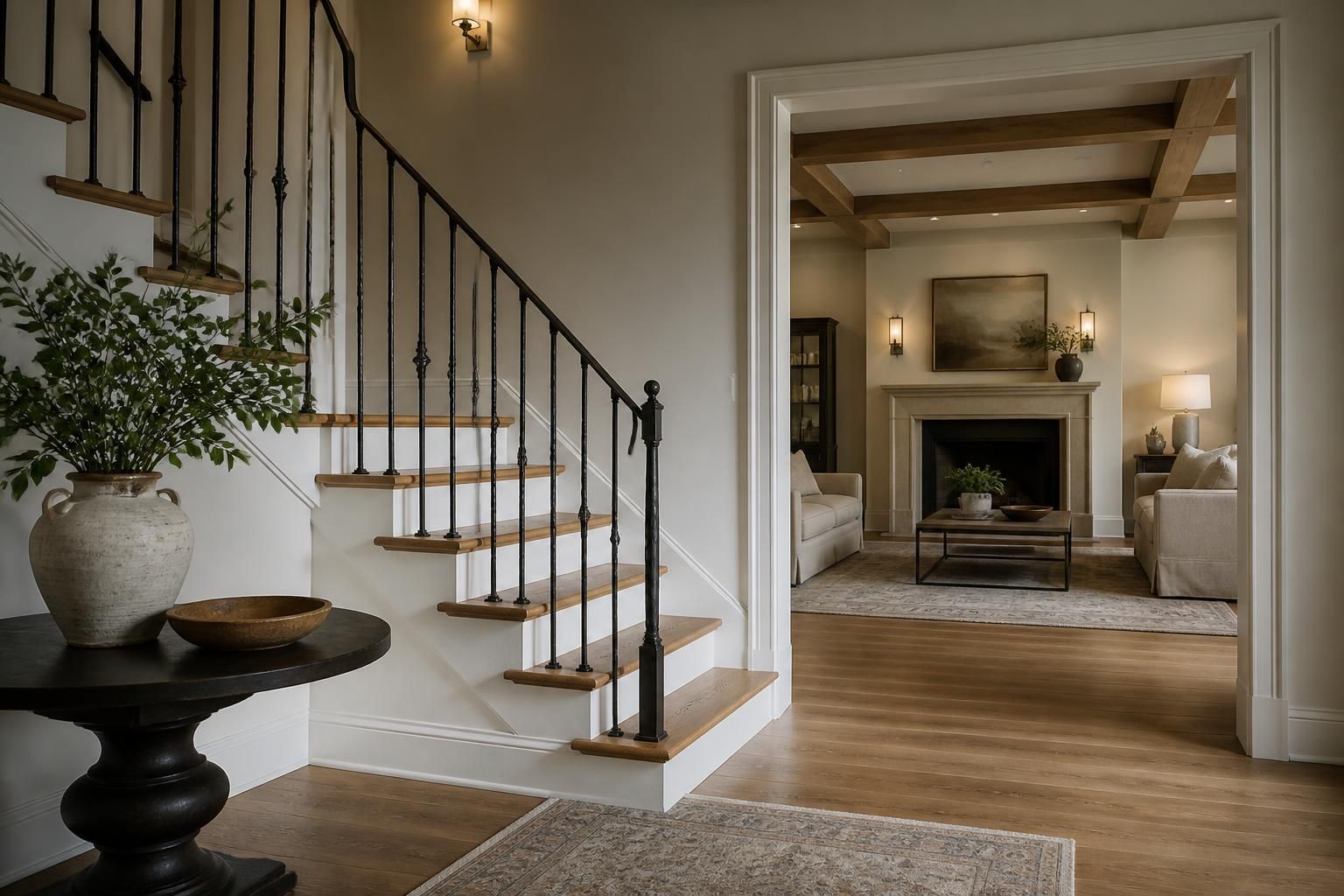 Finished custom home interior showcasing general contracting work.
